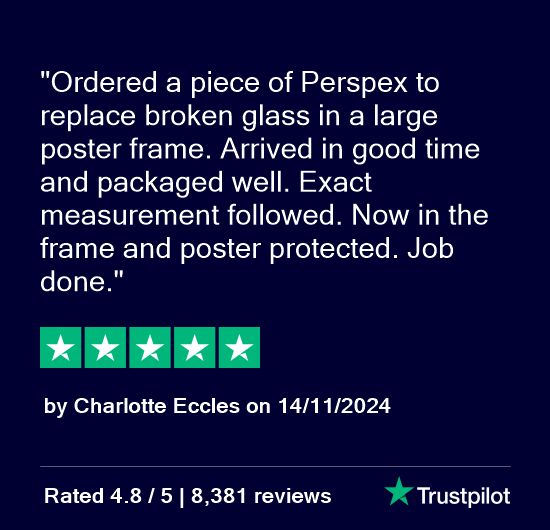 Independent review from TrustPilot - visit https://uk.trustpilot.com/review/simplyplastics.com