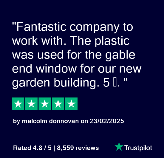 Independent review from TrustPilot - visit https://uk.trustpilot.com/review/simplyplastics.com